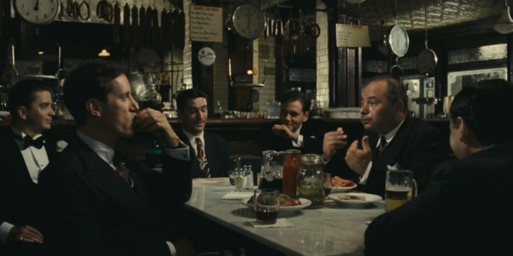 Robert De Niro, James Woods, Joe Pesci, William Forsythe, James Hayden, and Burt Young in Once Upon a Time in America