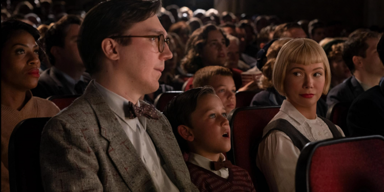 Paul Dano, Michelle Williams, and Mateo Zoryan in The Fabelmans (2022) - 2023 Best Picture Nominations: