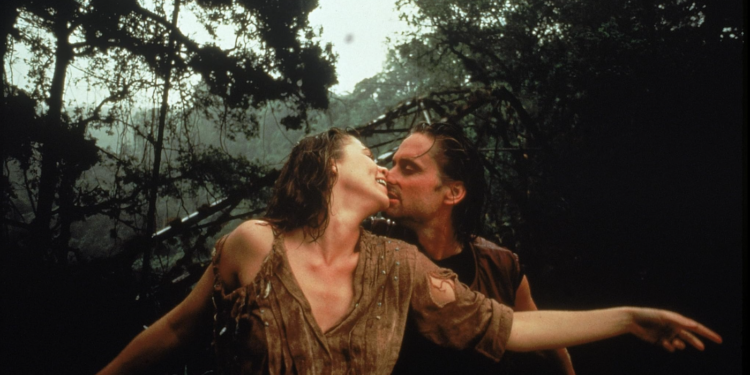 Michael Douglas and Kathleen Turner in Romancing the Stone - 80s Actresses