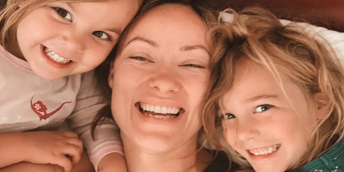 Olivia Wilde with her children Daisy and Otis