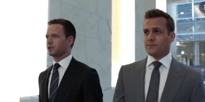 Patrick J. Adams' Michael Ross and Gabriel Macht's Harvey Specter In Suits