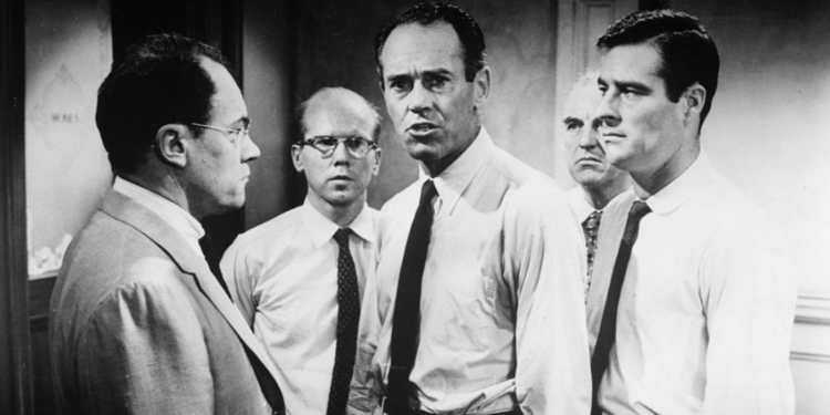 Henry Fonda, Ed Begley, John Fiedler, E.G. Marshall, and Robert Webber in 12 Angry Men (1957)