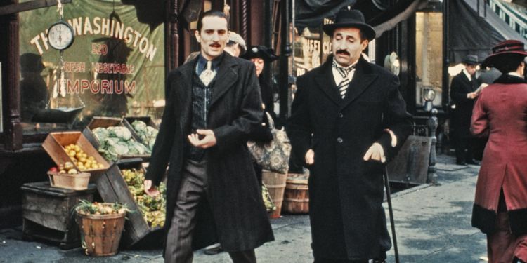 Robert De Niro and Leopoldo Trieste in The Godfather Part II (1974)