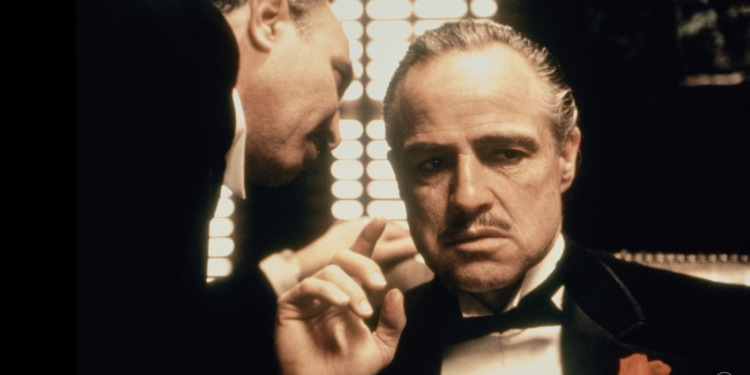 Marlon Brando and Salvatore Corsitto in The Godfather (1972)