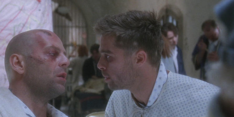 Brad Pitt and Bruce Willis in Twelve Monkeys (1995)