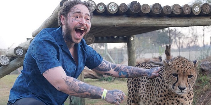 Post Malone with a Cheetah