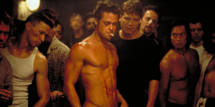 Brad Pitt, Paul Dillon, and Holt McCallany in Fight Club (1999) - David Fincher movies