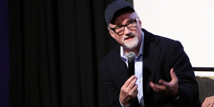 David Fincher at an event for Mindhunter (2017)