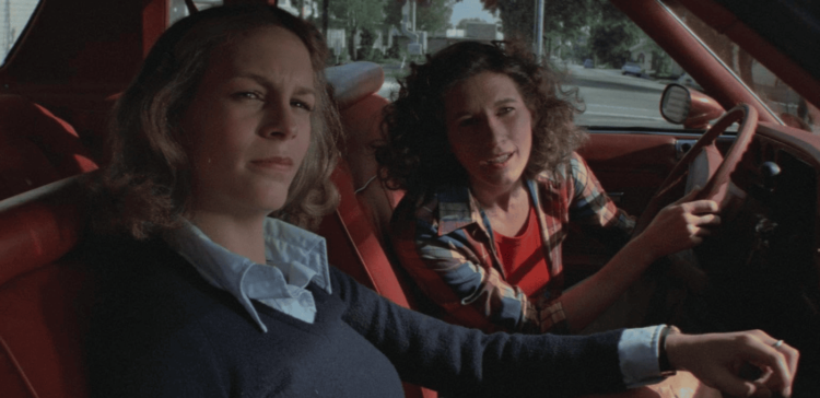 Jamie Lee Curtis and Nancy Kyes in Halloween (1978)