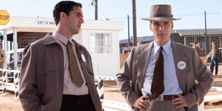 Cillian Murphy and Benny Safdie in Oppenheimer (2023)