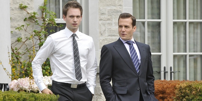 Gabriel Macht and Patrick J. Adams in Suits, one of the Shows like The Lincoln Lawyer