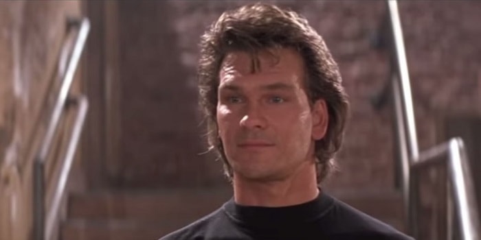 Patrick Swayze on set