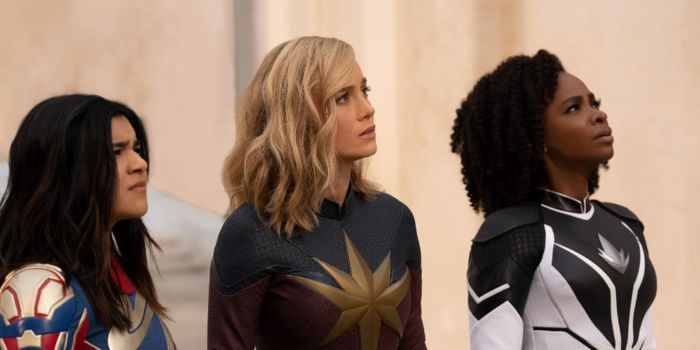 Brie Larson, Teyonah Parris, Iman Vellani in The Marvels (2023)