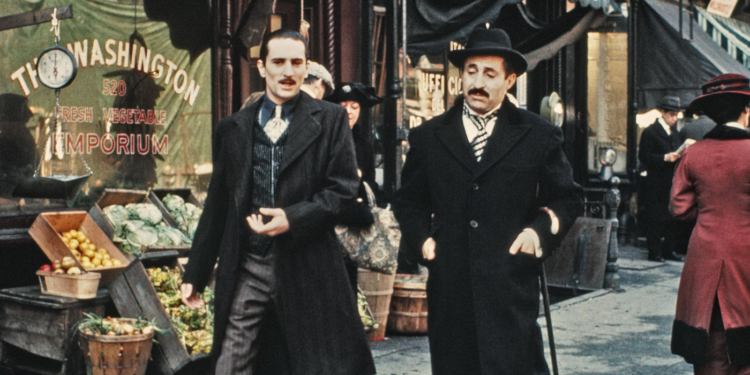 Robert De Niro and Leopoldo Trieste in The Godfather Part II (1974)