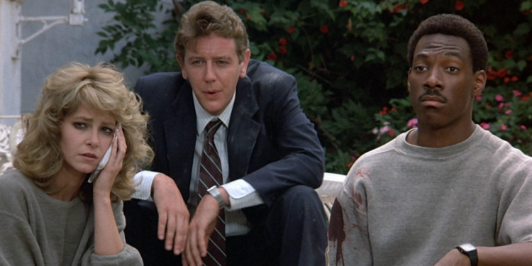 Eddie Murphy, Judge Reinhold, and Lisa Eilbacher in Beverly Hills Cop (1984)