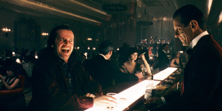 Jack Nicholson, Vivian Kubrick, Joe Turkel, Maxwell Craig, and George Holdcroft in The Shining (1980)