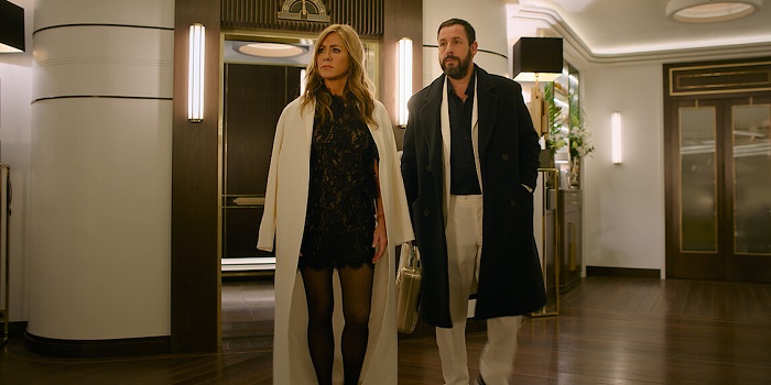 Jennifer Aniston and Adam Sandler in Murder Mystery 2