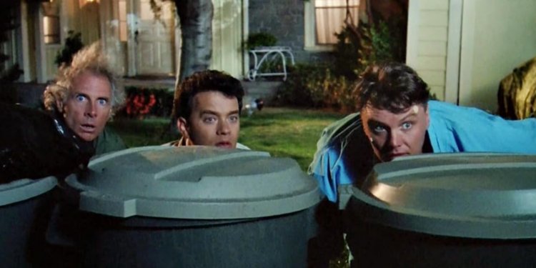 Tom Hanks, Bruce Dern, and Rick Ducommun in The 'Burbs (1989)