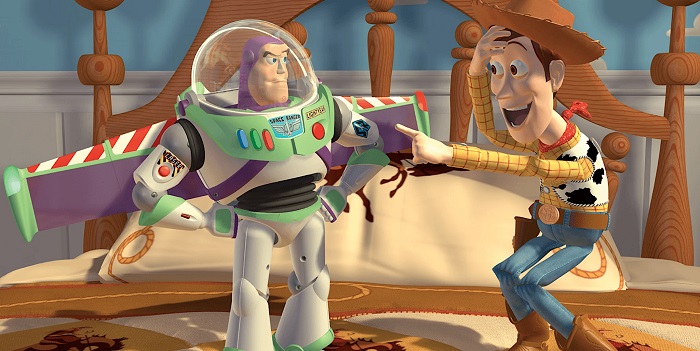 Buzz and Woody in Toy Story