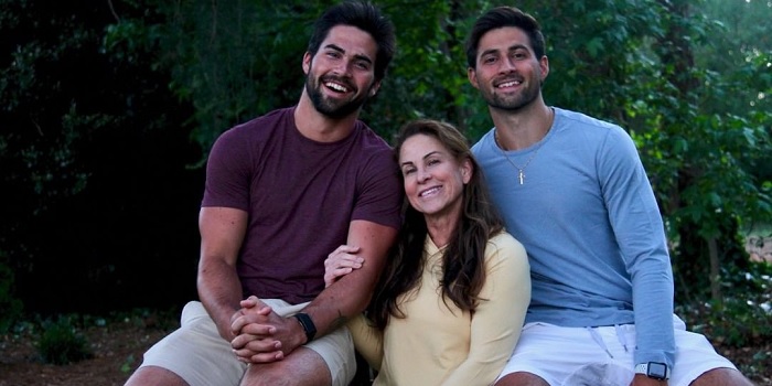 Sam Hartman with his mother Lisa and brother Joe