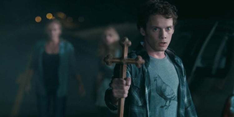 Toni Collette, Anton Yelchin, and Imogen Poots in Fright Night (2011)