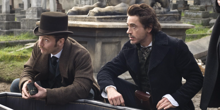 Jude Law and Robert Downey Jr. in Sherlock Holmes (2009)