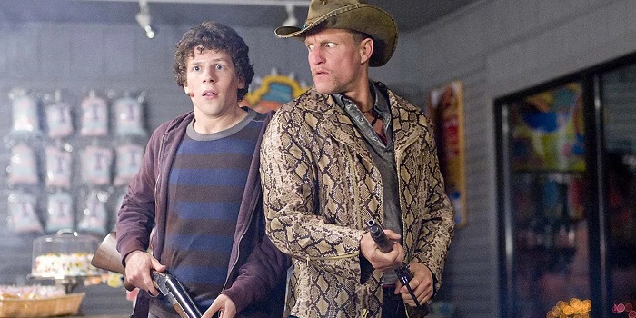 Harrelson and Eisenberg in Zombieland