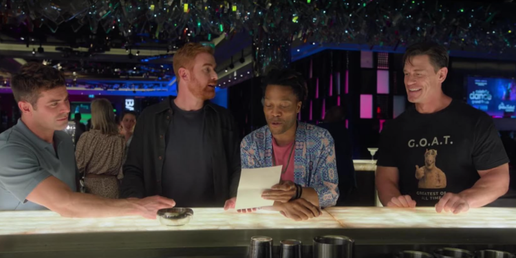 John Cena, Zac Efron, Jermaine Fowler, and Andrew Santino in Ricky Stanicky (2024)