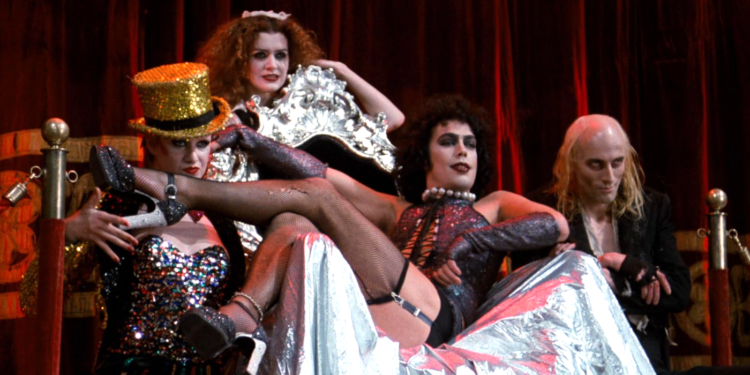 Tim Curry, Nell Campbell, Richard O'Brien, and Patricia Quinn in The Rocky Horror Picture Show (1975)