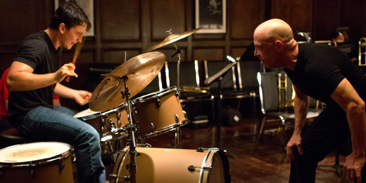 J.K. Simmons and Miles Teller in Whiplash (2014)