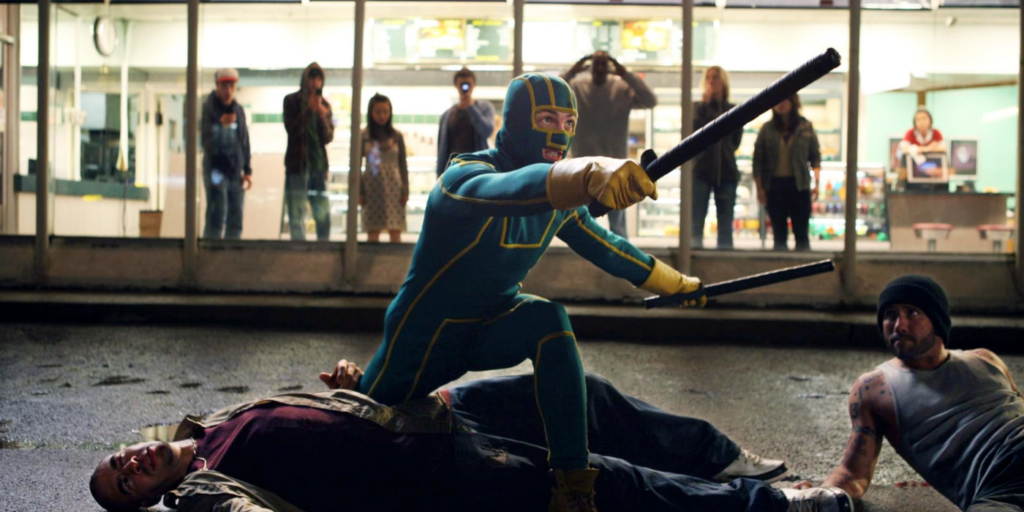 Christopher McGuire, Aaron Taylor-Johnson, and Max White in Kick-Ass (2010)