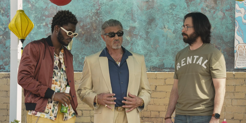 Sylvester Stallone, Martin Starr, and Jay Will in Tulsa King (2022)