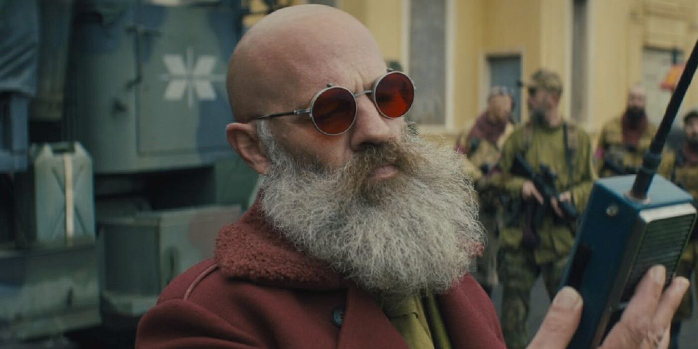 General Abbot wearing red glasses in Sweet Tooth