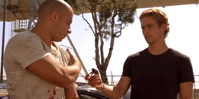 Vin Diesel and Paul Walker in The Fast and the Furious