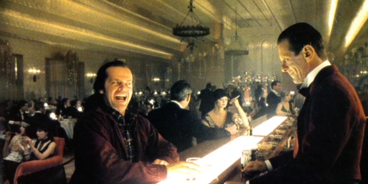 Jack Nicholson, Vivian Kubrick, and Joe Turkel in The Shining (1980)