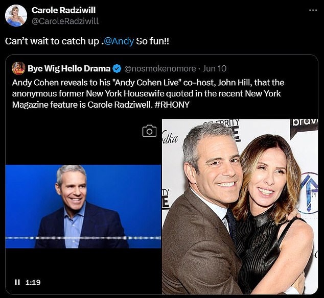 Andy Cohen and Carole Radziwill&#8217;s Clash Over Anonymous Real Housewife Quote