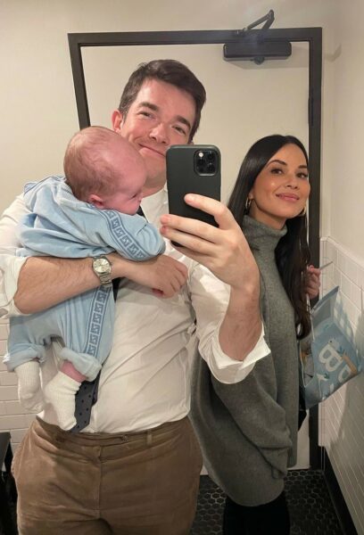 John Mulaney and Olivia Munn with baby Malcolm