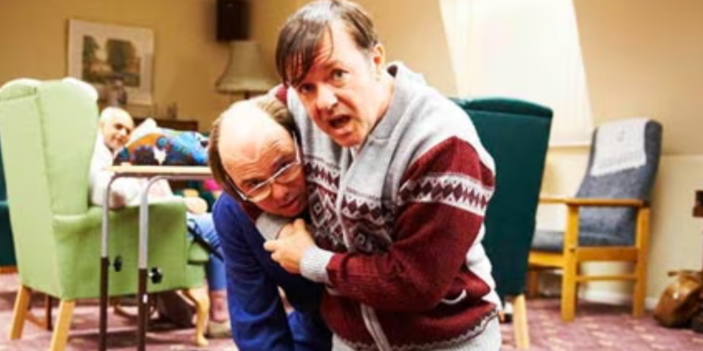 Ricky Gervais and Karl Pilkington in Derek (2012)