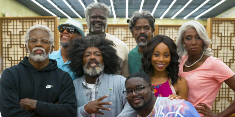 Lisa Leslie, Reggie Miller, Shaquille O'Neal, Chris Webber, Erica Ash, Lil Rel Howery, Nate Robinson, and Kyrie Irving in Uncle Drew (2018)