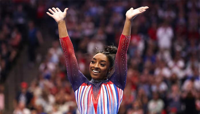 Simone Biles smiling after US Olympic trials