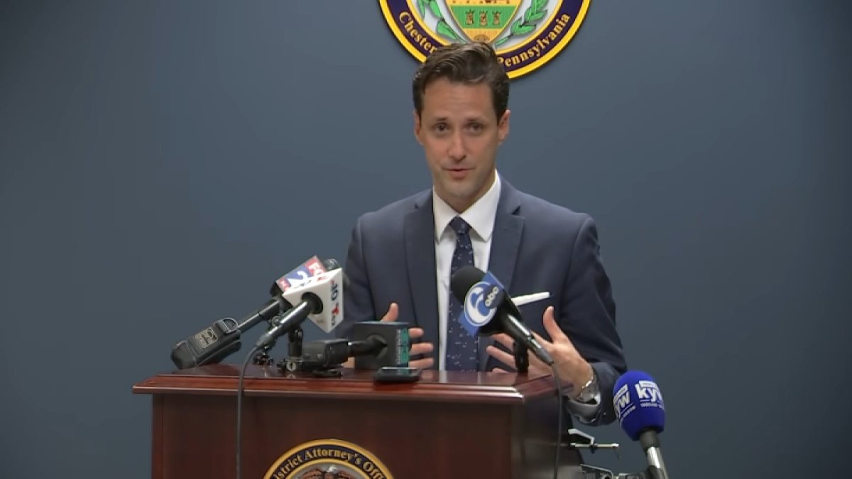 DA Sarobe speaking at press conference Pennsylvania Man Charged After Fatal Blunt Force Trauma to Toddler