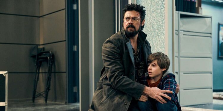 Karl Urban and Cameron Crovetti in The Boys