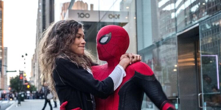 Tom Holland and Zendaya in spider man far from home