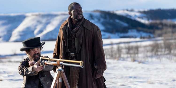 Peter Dinklage and Gbenga Akinnagbe in The Thicket (2024)