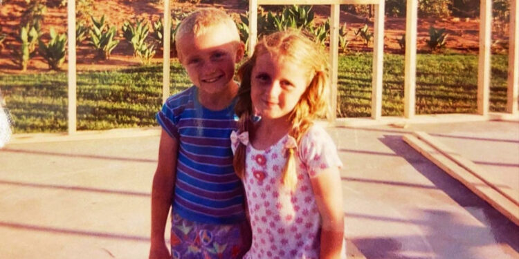 Young Keith Bynum and his sister