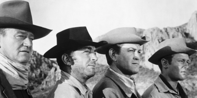 John Wayne, Dean Martin, Michael Anderson Jr., and Earl Holliman in The Sons of Katie Elder (1965)