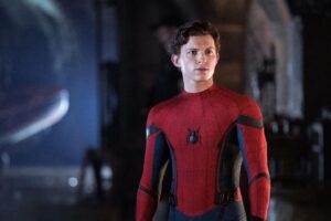 Tom Holland as spider-man in Spider-Man: Far from Home