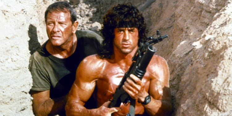 Richard Crenna and Sylvester Stallone in Rambo III (1988)