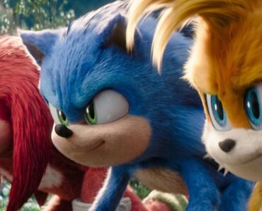 Idris Elba, Colleen O'Shaughnessey, and Ben Schwartz in Sonic the Hedgehog 3