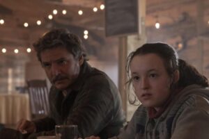 Pedro Pascal and Bella Ramsey in The Last of Us